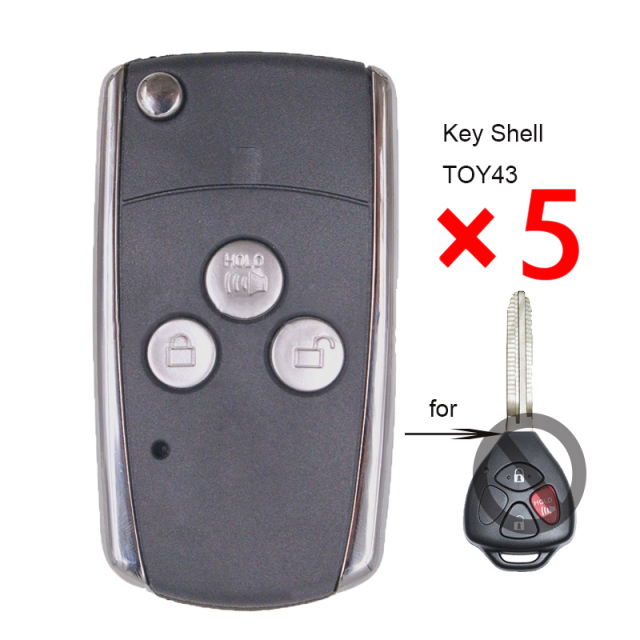 Modified Folding Remote Key Shell Button For Toyota Toy