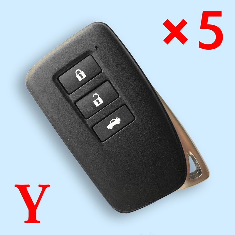 3 Button Key Shell for Lexus Smart Remote - Pack of 5