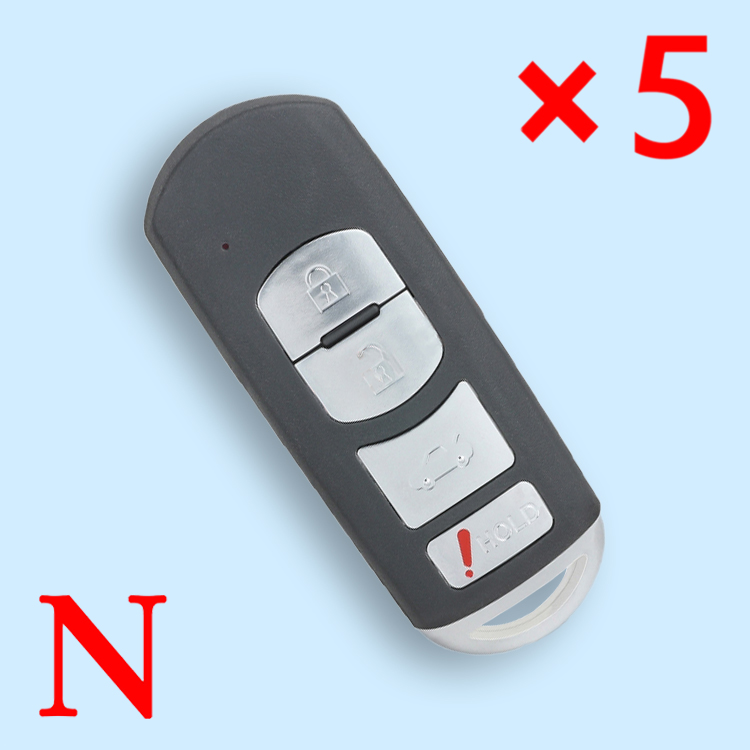Remote Key Shell Case Fob 3 +1 Button for Mazda 3 5 6 CX5 CX3 CX-9 MX-5 Miata - pack of 5 