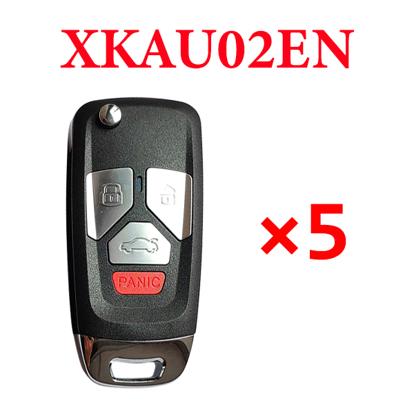 Xhorse VVDI Universal Wire Remote Key - Audi Type 2 - XKAU02EN - Pack of 5