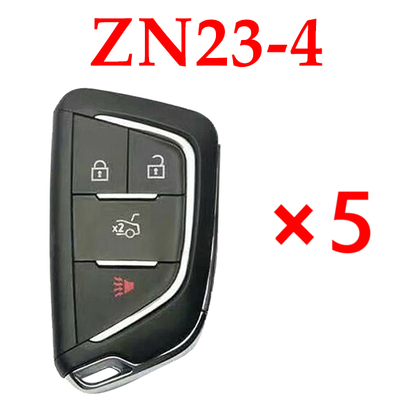 KYDZ Universal Smart Remote Key Cadillac Type 3+1 Buttons ZN23-4 - Pack of 5