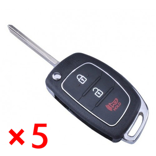 Folding Remote Key Shell 2+1 Button for Hyundai IX45 Santa Fe - pack of 5 