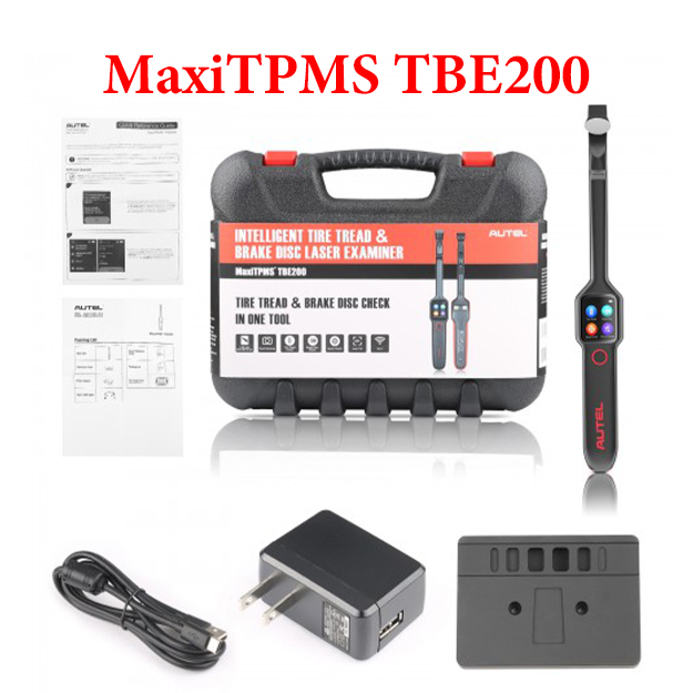 Autel MaxiTPMS TBE200 Tire Brake Examiner Laser Tire Tread Depth Brake Disc Wear 2-in-1 Tester Work with ITS600