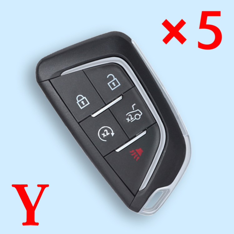 Remote Key Shell Case Fob for 5 Button for Cadillac CT4 CT5 2020 2021 YG0G20TB1 - pack of 5 
