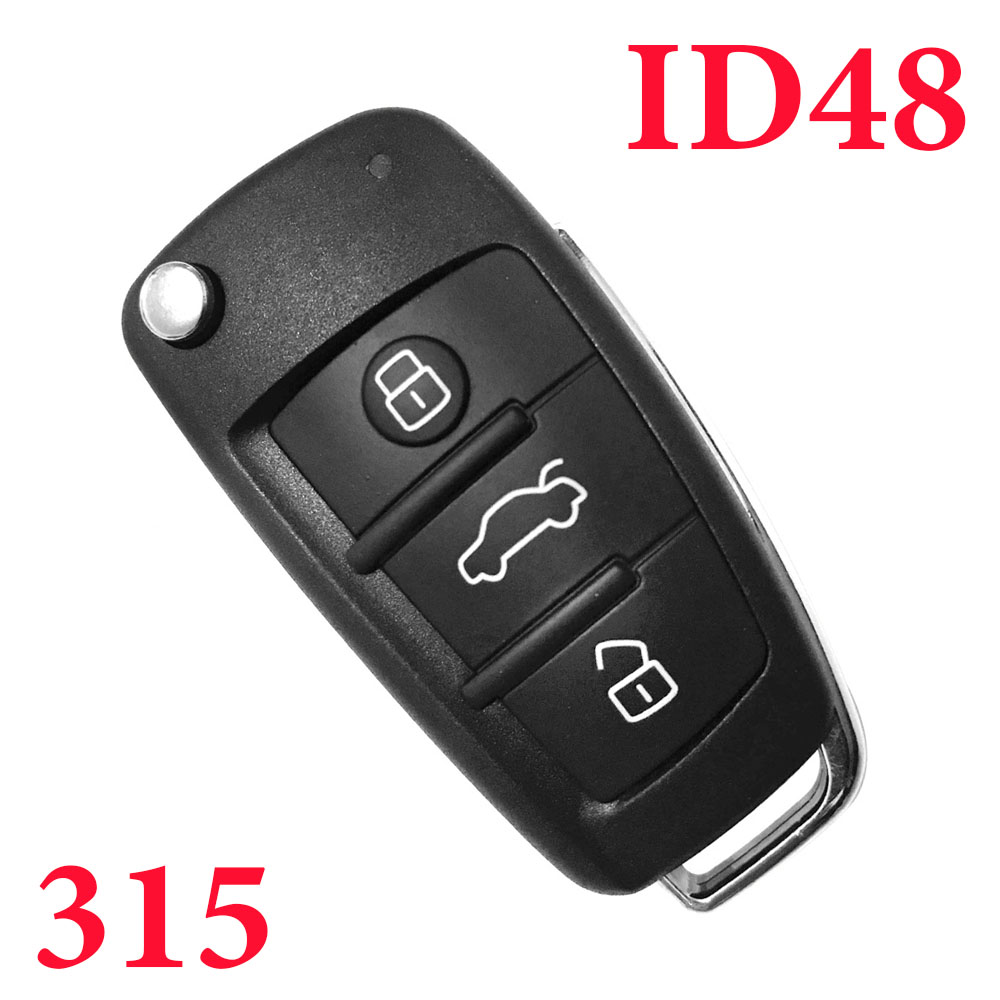 3 Buttons 315 MHz Flip Remote Key for Audi A4 with 48 Chip With Original PCB Board