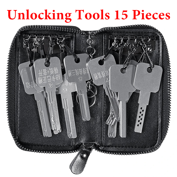 15PCS Stainless Steel Soft Hard to Pry Open the Key Key lock Pi Various Key Embryos, Multi-slot Keys, Special for Locksmith Unlocking Tools