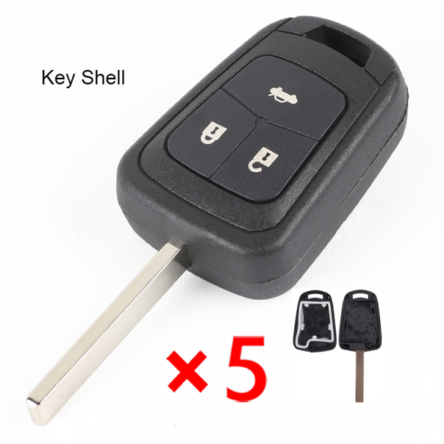 Remote Key Case 3 Button for OPEL HU100 - pack of 5 