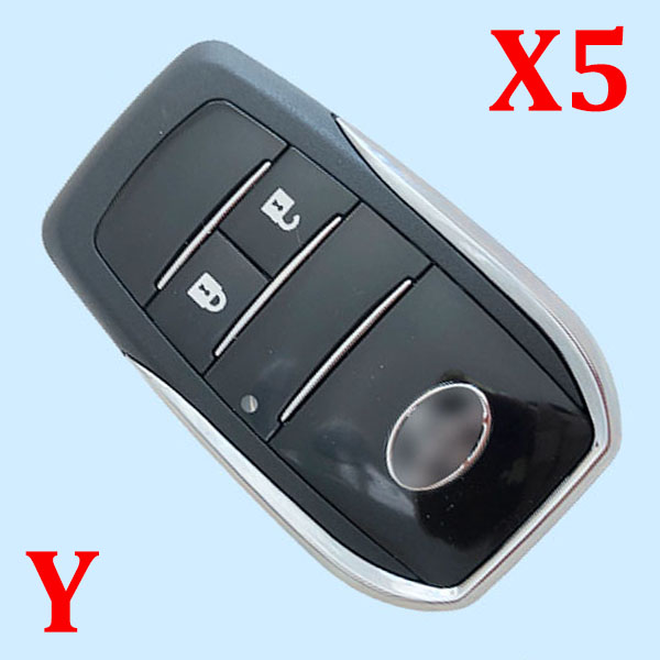 2 Buttons Modifiled Flip Remote Key Shell for Toyota  ~  Pack of 5