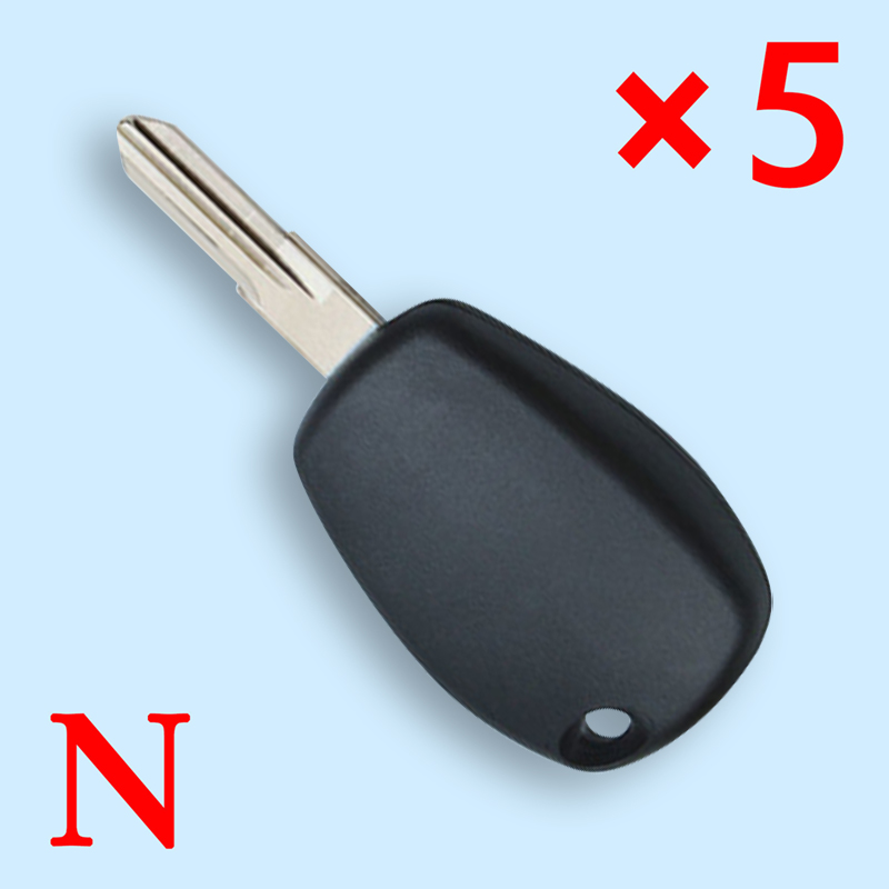 For Renault Logan No Button Remote Key Shell Case Fob Auto Key Case With VAC102 Blade - 5pcs