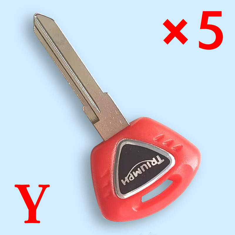 Motorcycle Transponder Key Shell for Triumph Red - Pack of 5