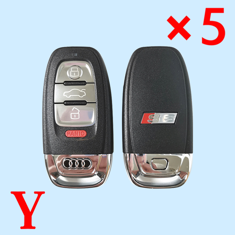 Top Quality Fob Replacement 4 Buttons for Audi S6 Remote Key Shell - pack of 5