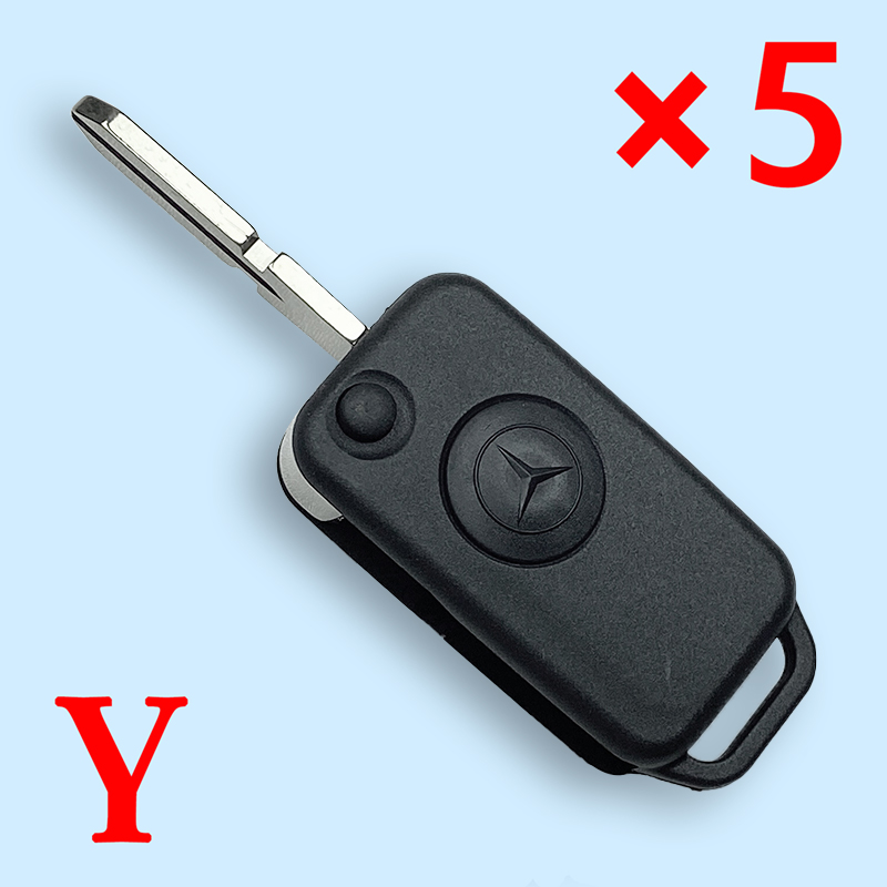 Remote Car Key Shell Case 1 Button for Mercedes-Benz C E ML S HU39 Blank Blade - pack of 5 