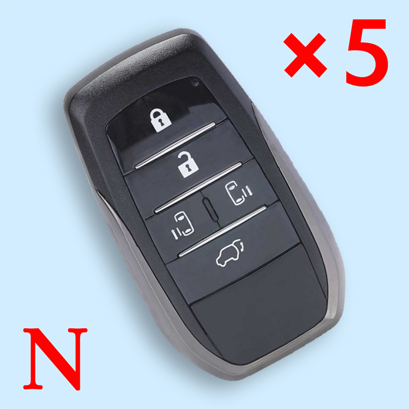 Smart Remote Key Shell Case Fob 5 Button for Toyota Vellfire Alphard Previa- pack of 5 