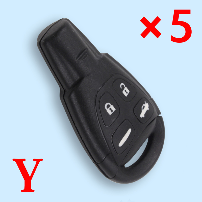Remote key Shell 4 Button for SAAB - pack of 5 