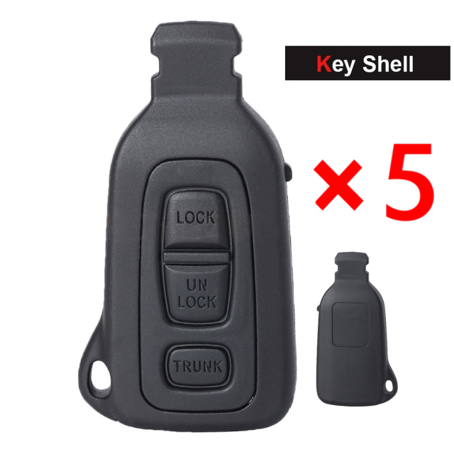 Smart Prox Remote Key Shell Case Housing 3 Button for Lexus LS430 2002 2003 2004 2005 2006- pack of 5 