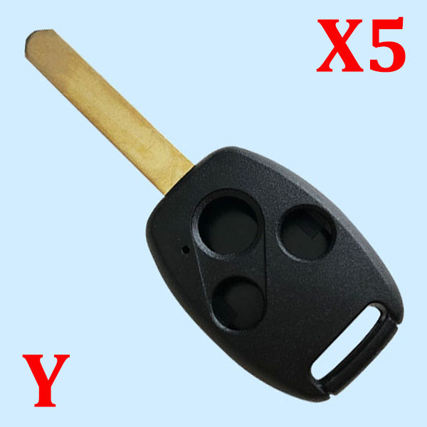 3 Button Key Shell for Honda without Chip Slot 5 pcs