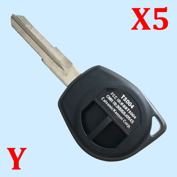 2 Buttons Remote Key Shell Right Side for Suzuki - Pack of 5