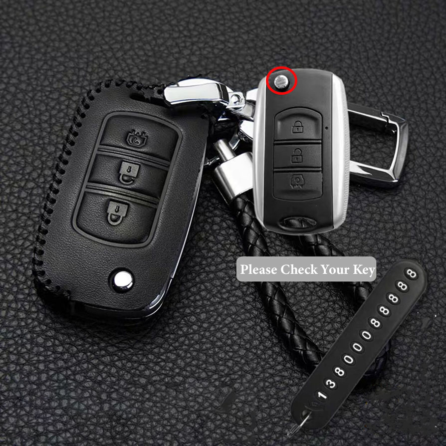 Leather Case for Dongfeng Scenery 580 S560 New Folding Car Key Black - 5 Sets