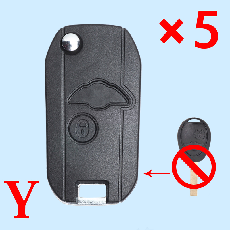 Modified Folding Remote Key Shell 2 Button for BMW Mini Cooper 2002-2005- pack of 5 
