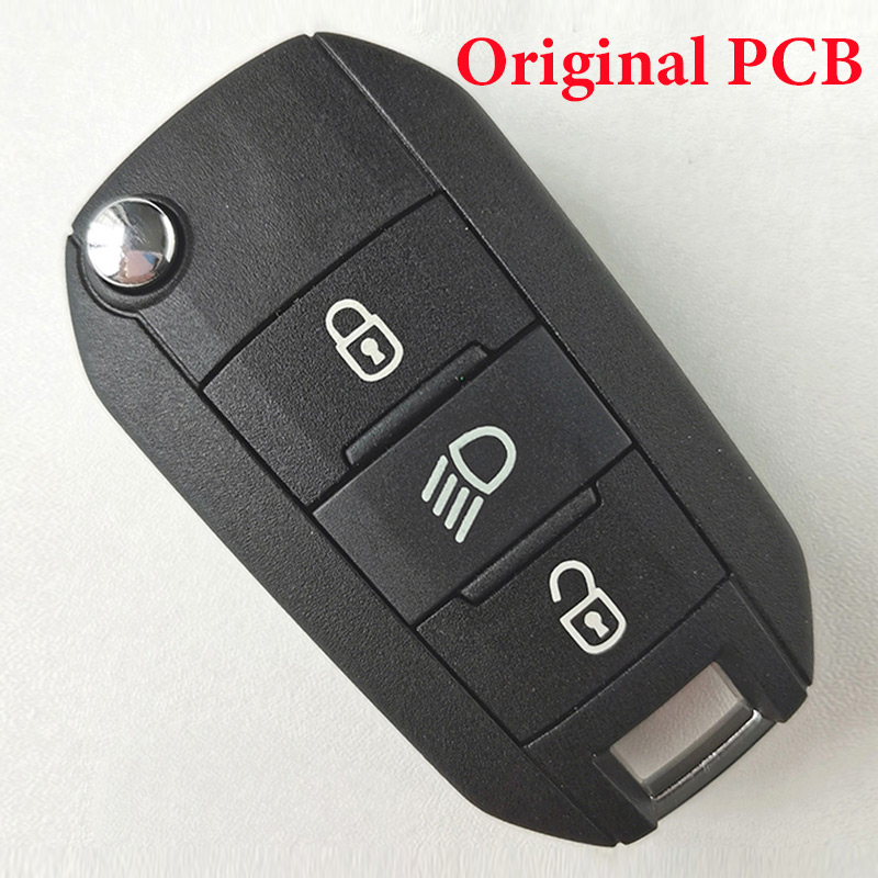 434 MHz Flip Remote Key for Peugeot - with Original PCB / 4A Chip