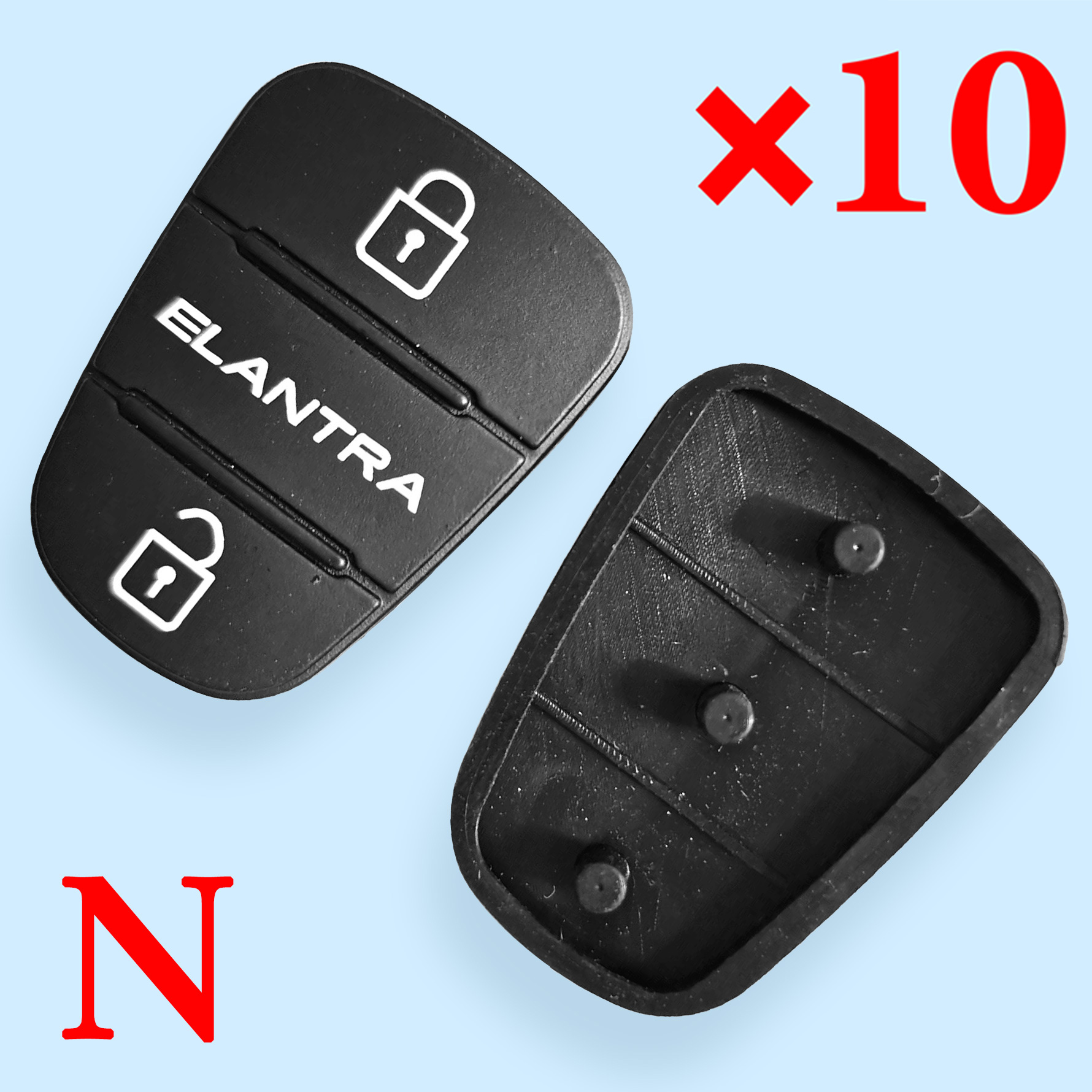 3 button Remote Keys Rubber Button Pad for Hyundai Kia ELANTRA 10 pcs
