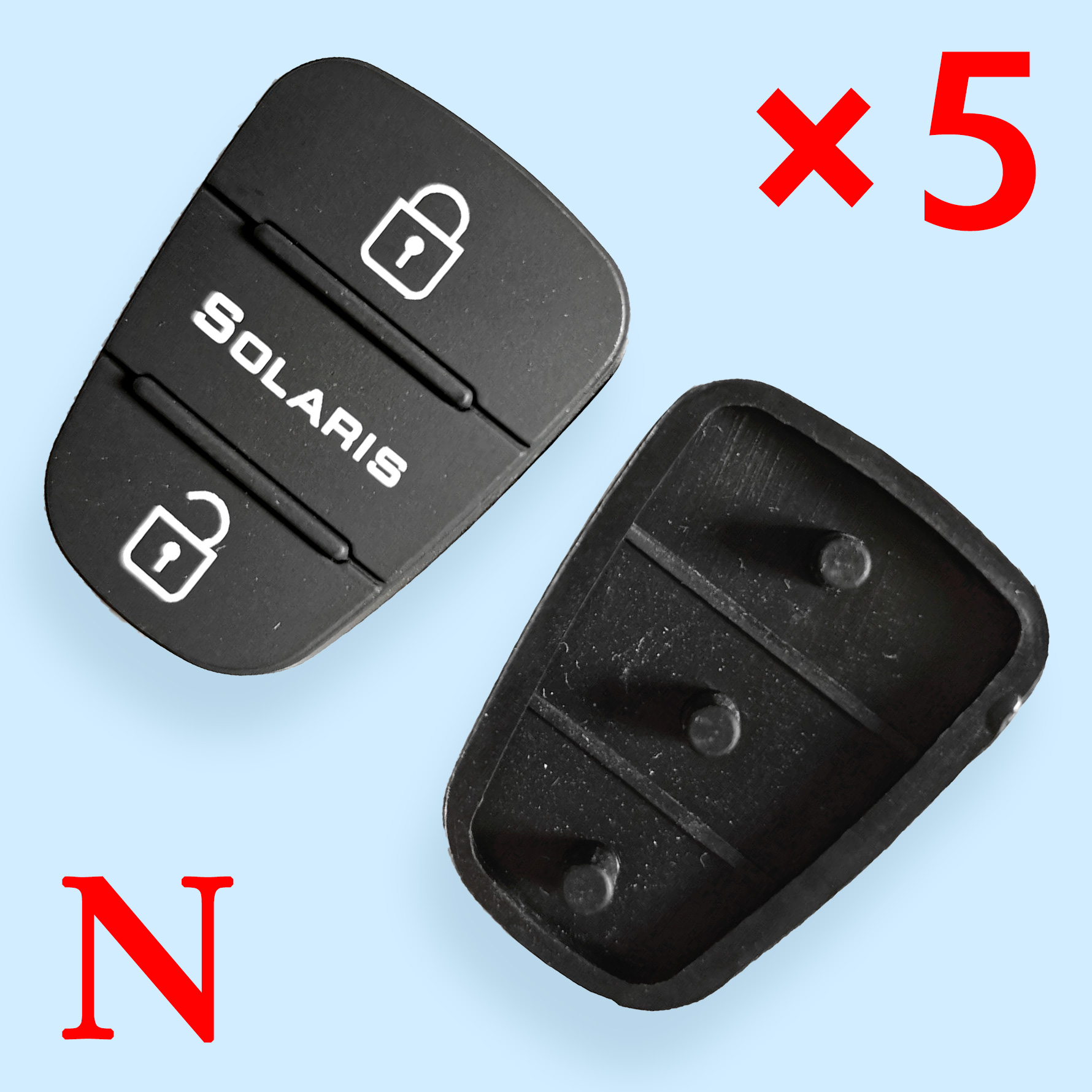 3 Buttons Rubber Pad for Hyundai  - 5 pcs