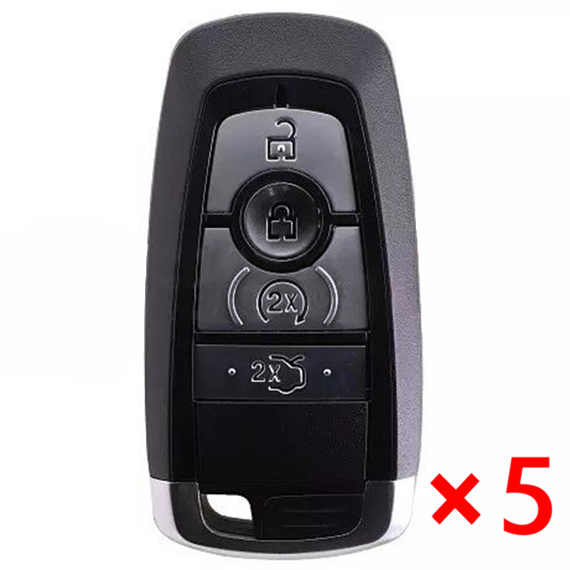 Smart Remote Car Key Shell Case 4 Button for Ford Fusion Explorer Expedition Edge F150 F250 F350 With Emergency Blade- pack of 5 