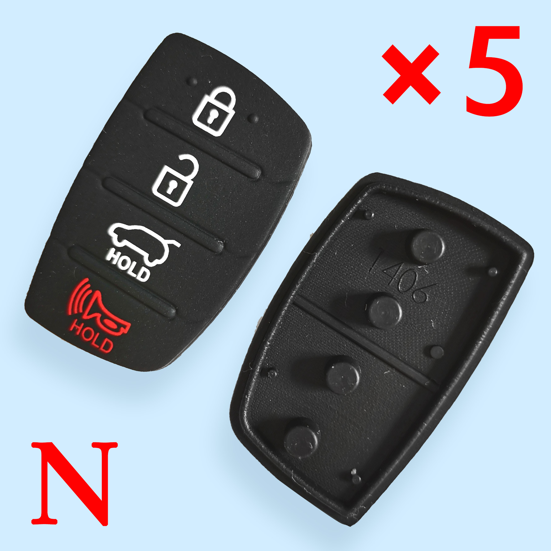  4 Buttons Remote Rubber for Hyundai 5 pcs