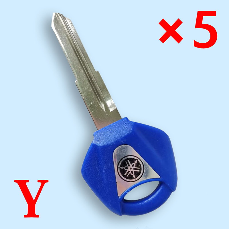 Motorcycle Transponder Key Shell for Yamaha Blue - Pack of 5