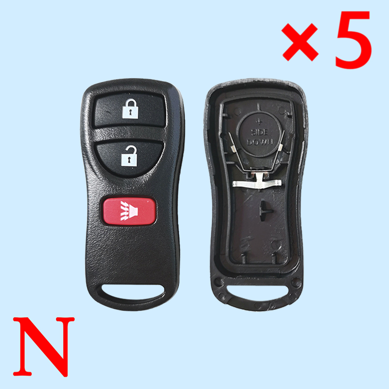 2+1 Buttons Remote Shell with Small battery Holder  for Nissan - Pack of 5