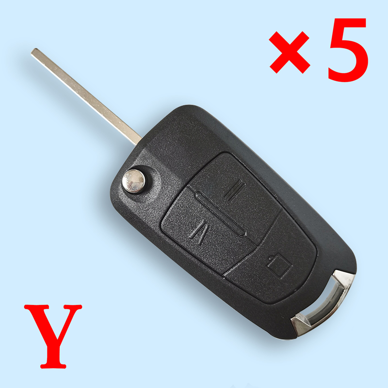 Flip Remote Key Shell 3 Button for Opel, for Vauxhall Astra Vectra Corsa Signum HU100 Blade - pack of 5 