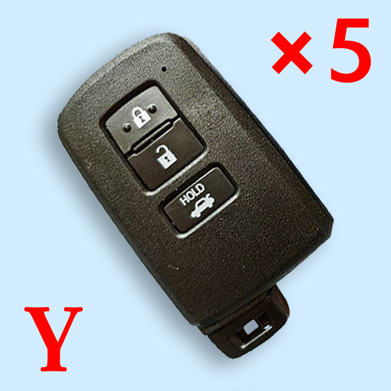 3 Buttons Smart Key Shell for Toyota - 5 pcs