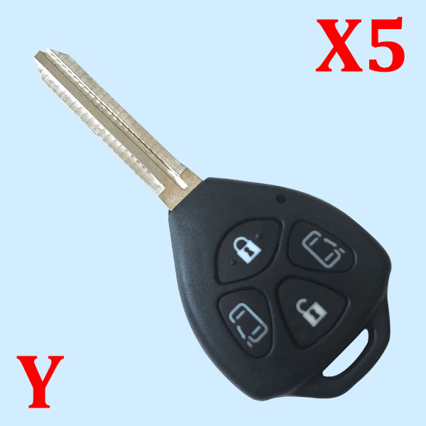 4 Buttons Remote Shell for Toyota - 5 pcs