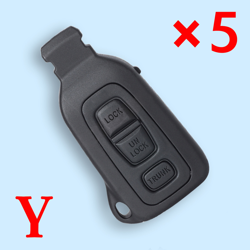Smart Prox Remote Key Shell Case Housing 3 Button for Lexus LS430 2002 2003 2004 2005 2006- pack of 5 