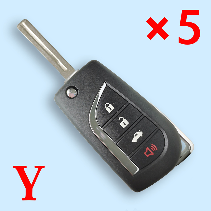 Modified Remote Key Shell 4 Button for Toyota TOY48 Blade- pack of 5 