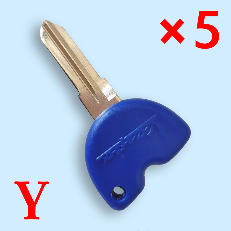 Motorcycle Transponder Key Shell for Vespa Blue - Pack of 5