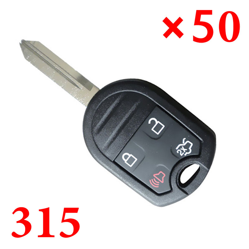 315 MHz 4 Buttons Remote Head Key for 2011-2015 Ford - Pack of 50