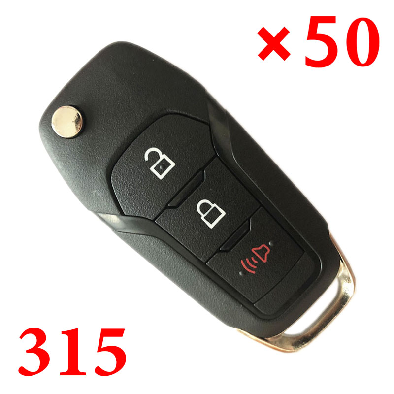 3 Buttons 315 MHz  Flip Remote Key for Ford ID49 - Pack of 50