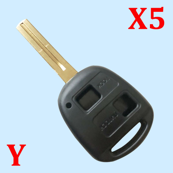 2 Button Key Shell with TOY48 Short Blade For Lexus - Pack of 5