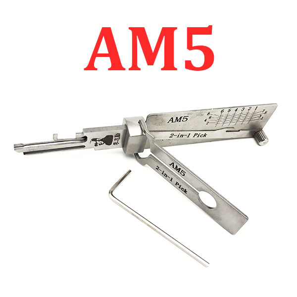 ORIGINAL LISHI - AM5 Tool / 2-in-1 / Padlock Pick & Decoder - AG