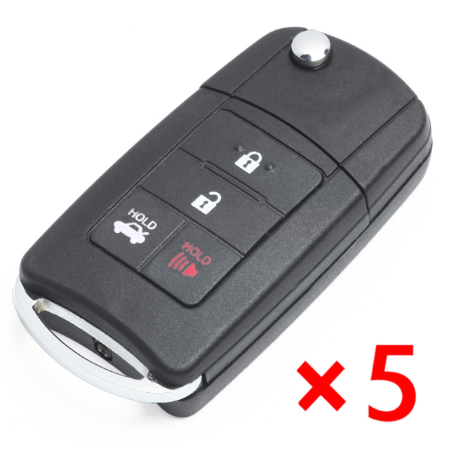 Modified Folding Remote Key Shell 4 Button for Toyota TOY43- pack of 5 