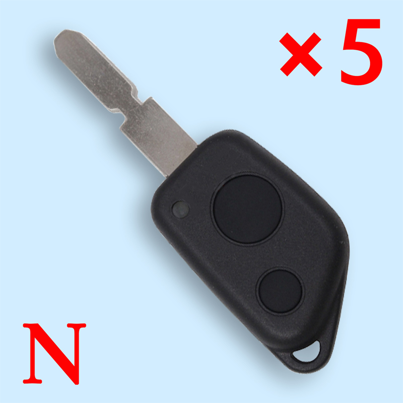 Remote Key Shell 2 Buttons for Peugeot 66# Key Blade - pack of 5 