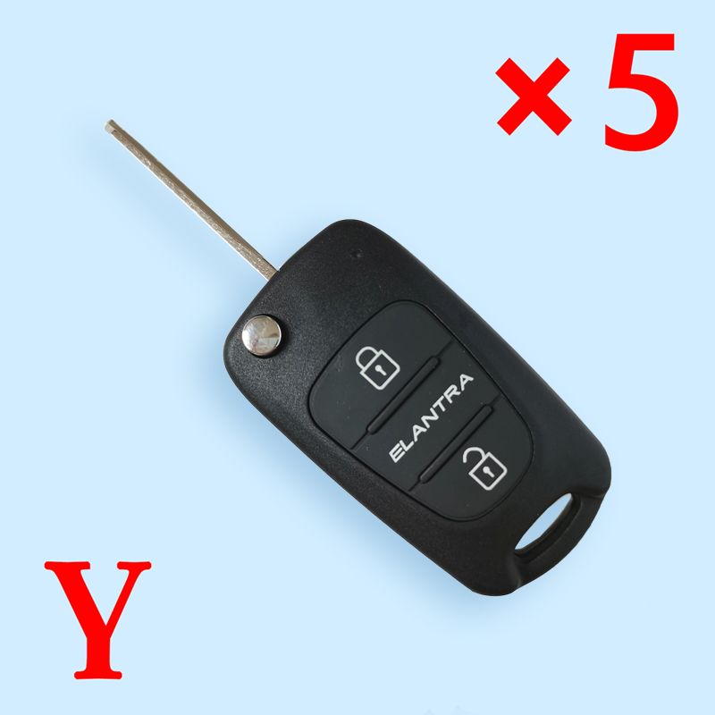3 Button Remote key shell  with LEFT blade for Hyundai ELANTRA 5PCS 