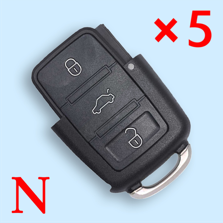 Remote Key Shell 3 Button for VW- pack of 5 