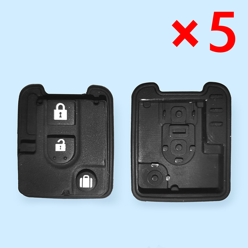 3 Buttons Rubber Pad For Nissan - 5 pcs