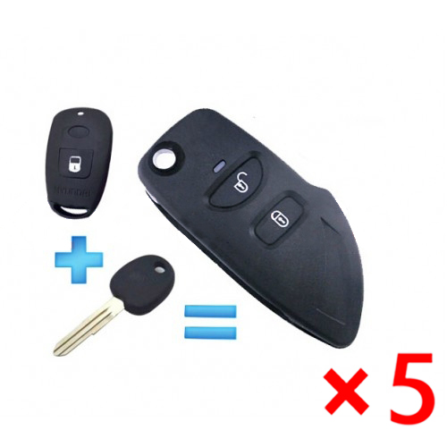 Modified Folding Remote Key Shell 2 Button for Hyundai - pack of 5 