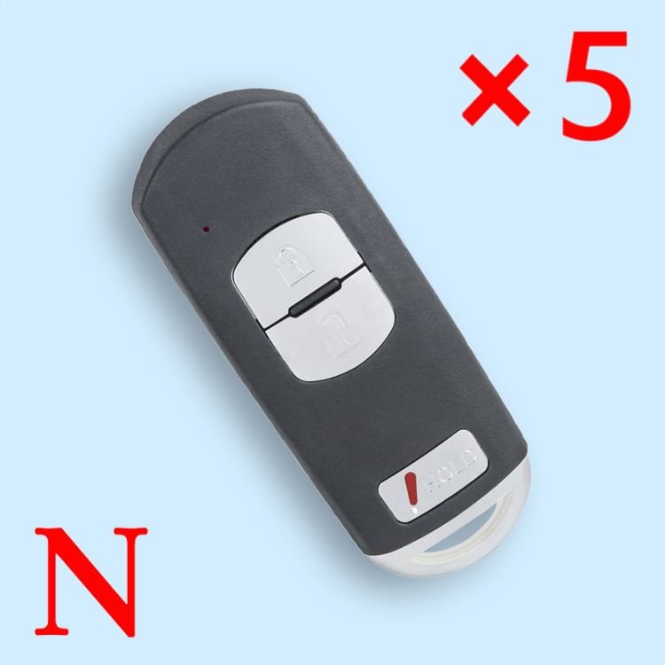 Remote Key Shell Case Fob 2 +1 Button for Mazda 3 5 6 CX5 CX3 CX-9 MX-5 Miata - pack of 5 