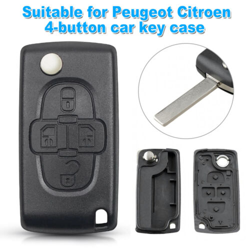 Replacement Key Remote Case Fob Shell 4 Buttons For Peugeot 1007 Citroen C8 -  5pcs