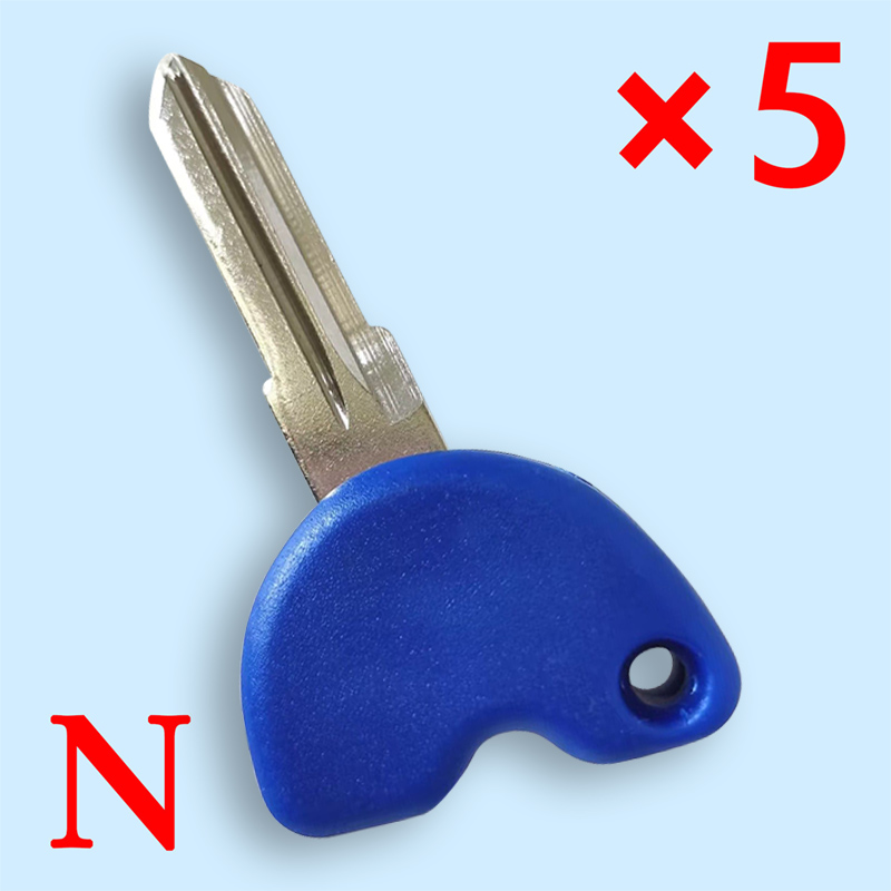 Motorcycle Transponder Key Shell for Piaggio Blue - Pack of 5