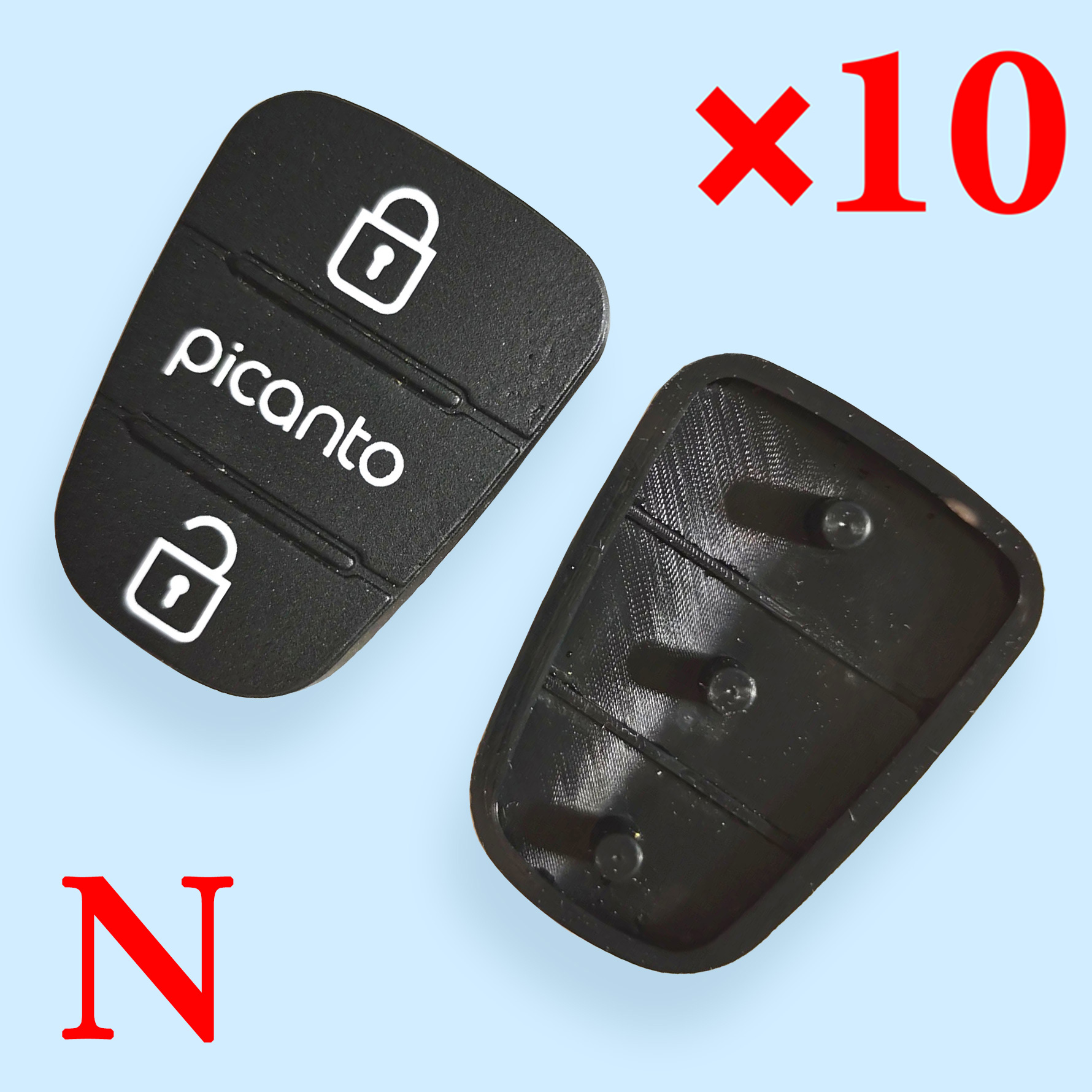 3 button Remote Keys Rubber Button Pad for Kia Picanto 10 pcs